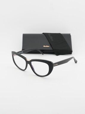 Max Mara MM5109-B 001 Cat Eye Eyeglasses 56mm - Black / Blue Light Block